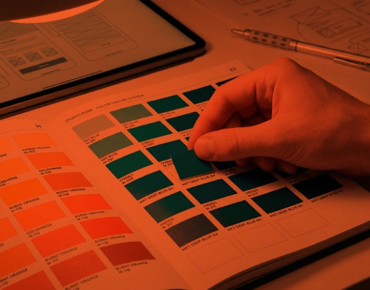 Designer working on brand identity